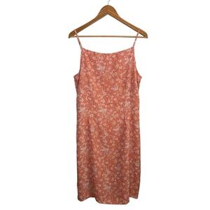 Old Navy Womens Midi Dress 16 Coral Floral Cottagecore Country Dainty Sundress
